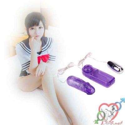 Trứng rung 2 đầu mini hình dương vật dụng cụ tự sướng cho phụ nữ