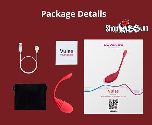 Phụ kiện đi kèm trong hộp Trứng rung thụt thông minh Lovense Vulse đầy đủ tại Do18.net