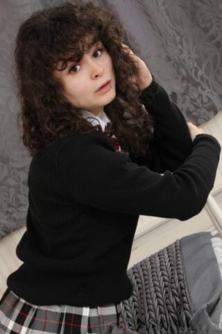 16884817_006_ff3c Brunette student Karen Holster goes topless after an upskirt panty flash