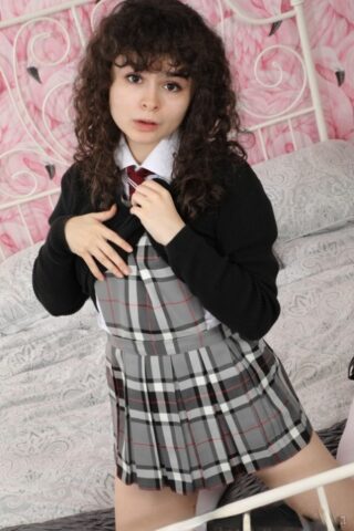 16884817_007_e10a Brunette student Karen Holster goes topless after an upskirt panty flash