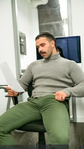 Kinky hot gay coeds Eddy Ceetee and Teddy Torres bang hard in their office