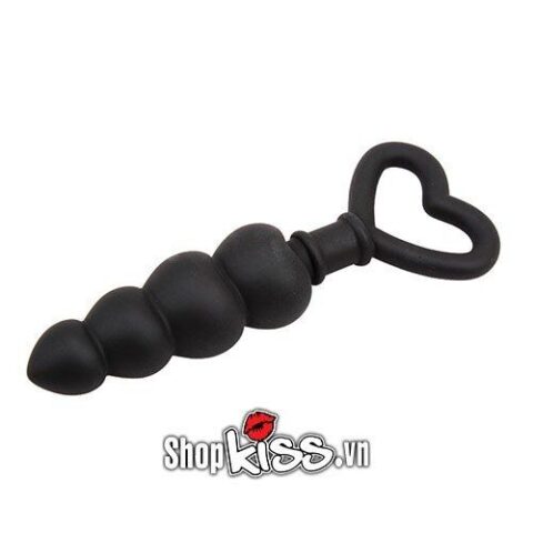 Phích cắm hậu môn Chisa Black Mont hình trái tim màu đen làm từ silicone y tế đàn hồi