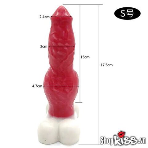 Chi tiết kích thước dương vật giả rung bắn tinh FAAK Hellfire với chiều dài sử dụng 15cm