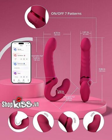 Thông số kích thước chi tiết của hai đầu dương vật giả Lovense Lapis