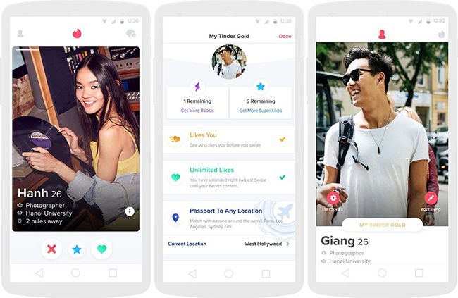 Tính năng tìm kiếm người dùng Tinder