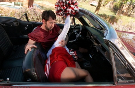 Asian cheerleader with big tits Gaia gets gangbanged by a group of strangers
