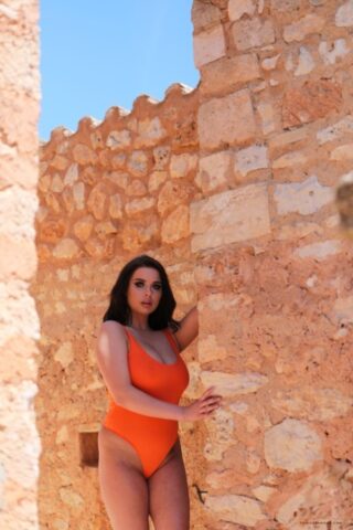 22151967_005_c8bf Hot brunette model Kym Graham reveals her big tits and round ass outdoors