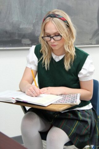 26107134_003_97fa Hot schoolgirl Dakota James with tiny tits gets rimmed & jizzed in detention