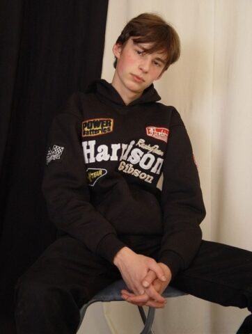 Barely legal gay brunette Thomas strips naked & plays with his big dick