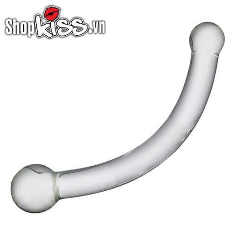 Thiết kế cong và hai đầu tròn của dụng cụ hậu môn thủy tinh