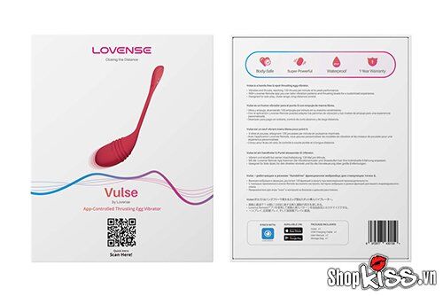 Thông tin chi tiết và thông số kỹ thuật mặt sau hộp Lovense Vulse