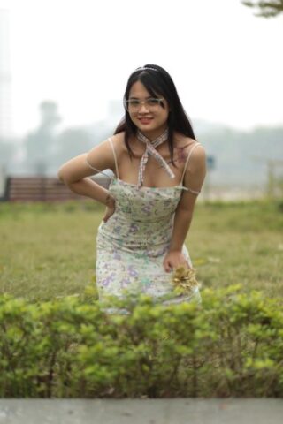 30557363_013_30b6 Breathtaking Asian babe with glasses Julia poses in her dress & heels outside