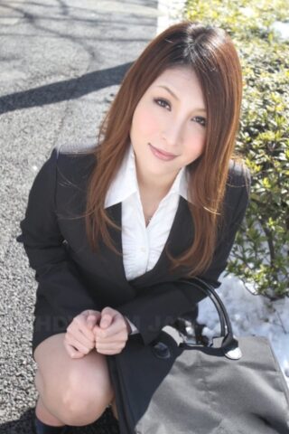43872973_001_27b8 Hot redhead Japanese girl in suit poses to show her beautiful face