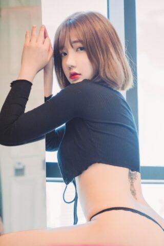 Beautiful South Korean wife shows off her round booty and big tits