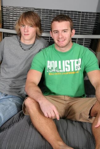 Feminine gay boy Stash gets boned in missionary & doggy sex positions by Vance