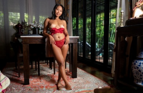 47791232_007_68df Hot Thai teen Tucky removes a red bra and panty set to pose in the nude