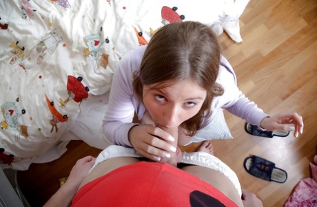 48963682_003_888d Jizz starving teen receives a cumshot into her mouth after hardcore fucking