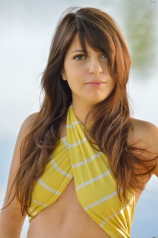 49154612_055_30e9-1 Stunner Stacey masturbating in public in her elegant yellow dress