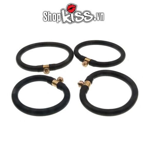 Bộ 4 vòng đeo dương vật kim loại dẫn điện với kích thước khác nhau trong set HM55V