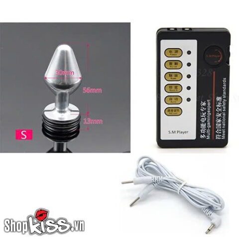 Bộ kích xung điện đi kèm Phích cắm hậu môn xung điện Butt Plug Anal Speculum tăng cường khoái cảm