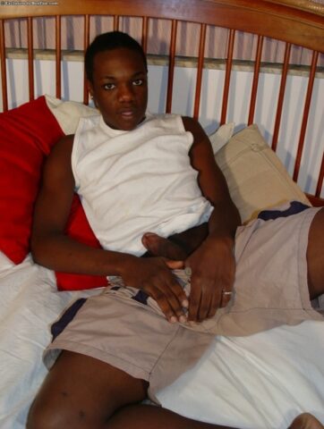 Black twink with a massive dick Rodney undresses and masturbates