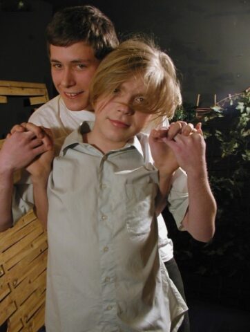 Blonde twink takes a facial after giving a hot blowjob outdoors