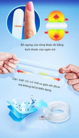 Vòng silicon chống xuất tinh sớm Leten Super Cock DC70H cho các anh