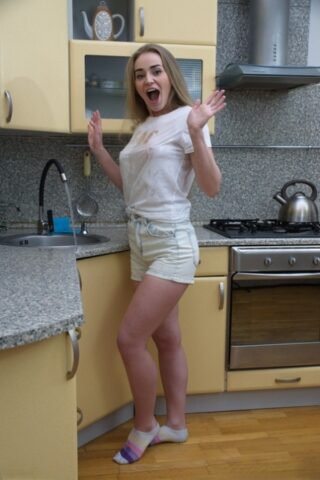 66944620_002_f855 Petite blonde Kelly Fox strips & exposes her curvy body in the kitchen