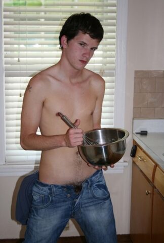 73960795_025_5cb3 Naughty gay Devin Moss strips naked & jerks his big dick while baking