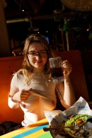 75252135_027_6ab6 Amateur babe in glasses Olivia Yukon teases with her amazing ass in public