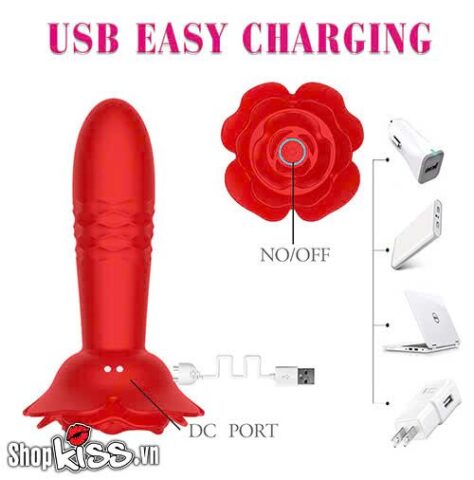 Công nghệ sạc USB từ tính tiện lợi và an toàn của Rose Anal Plug