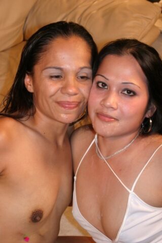Slim Filipina Rosanna Rose and hot Asian Shai Lee take a cock and share sperm