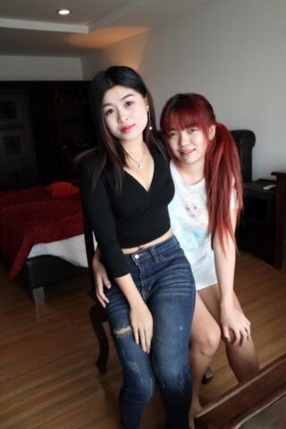 84565557_010_cdf9 Cute Asian girls Carrot & Yem get completely naked on top of a bed