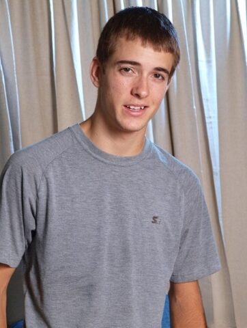 Gay cutie Tyler Mansfield strips his clothes & undies & shows his huge boner