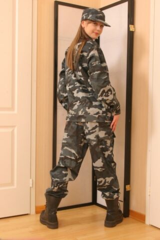 87262021_004_4659 Petite military lady Tina unveils her trimmed pussy in a sexy striptease