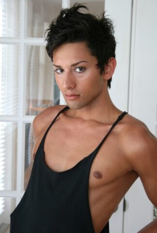 Hot twink Michael Moscato strips naked & shows off his fully-erect dick