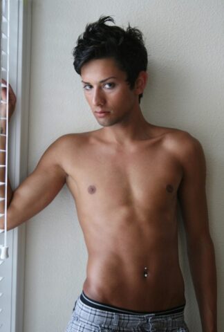 Hot twink Michael Moscato strips naked & shows off his fully-erect dick
