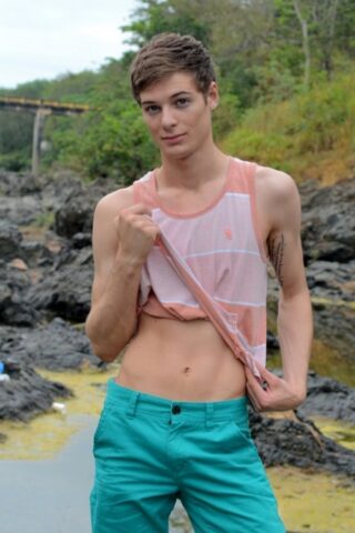 Black gay with a big dick Devon LeBron has IR outdoor sex with a hot twink