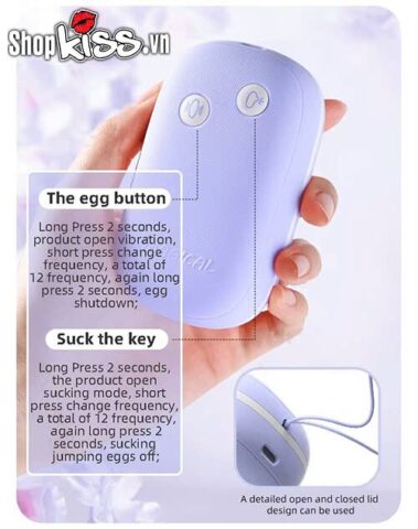 Các nút điều khiển chế độ rung và hút trên hộp Lilo Magic Box C