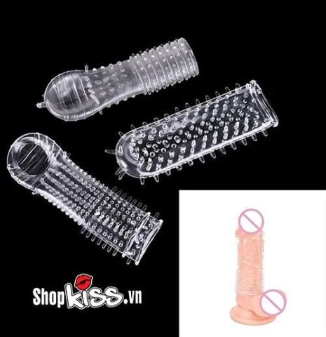 Sextoy cho nam nữ bộ 5 bao đôn siêu gân gai bi trong suốt 5BD giá rẻ