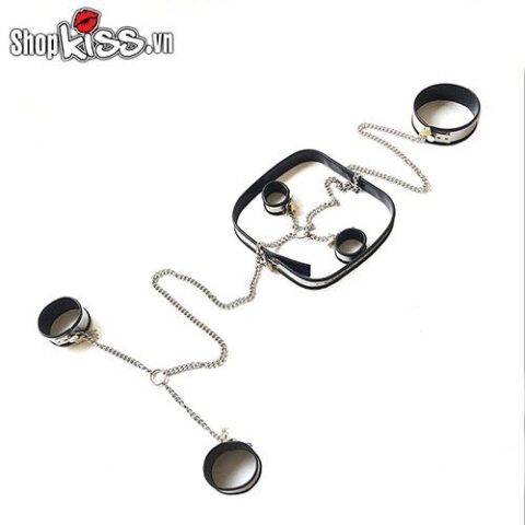 Bộ còng tay chân cổ và đai lưng bạo dâm BZ51 dành cho cặp đôi thích bdsm