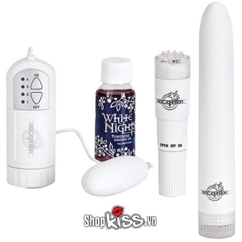 Bộ mát xa cao cấp Doc Johnson White Nights Pleasure Kit QT02A giá rẻ