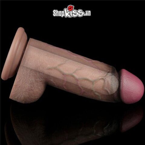 Dương vật giả silicone bạch kim 2 lớp Lovetoy DV58Q dành cho nữ