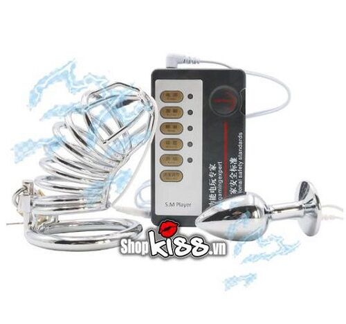 Khóa dương vật và phích cắm hậu môn xung điện BZ89 siêu sướng