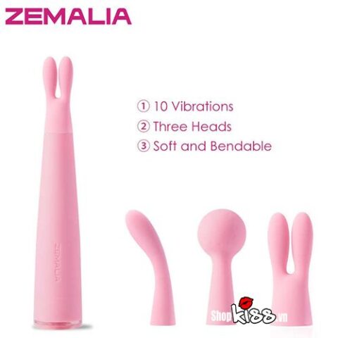 Máy mát xa điểm G Zemalia LuLu DC89L với 3 đầu phụ thay đổi kích thích