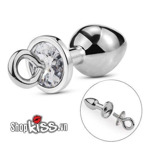 Phích cắm hậu môn bằng kim loại có lỗ móc giá rẻ