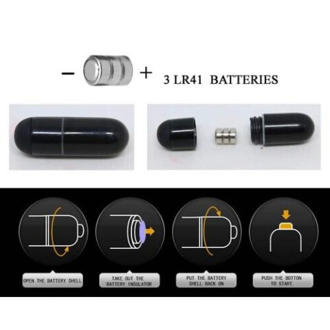 Hướng dẫn lắp pin LR41 và bật công tắc cho trứng rung của bao đôn BD33
