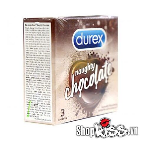 Hộp 3 bao cao su Durex Naughty Chocolate chính hãng tiện lợi