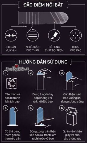 Minh họa cách sử dụng bao cao su gai bi mềm BI222 đúng cách tăng khoái cảm