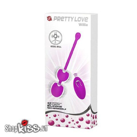Bóng tập Kegel Prettylove Willie DC55V màu hồng tím sang trọng giúp se khít vùng kín sau sinh hiệu quả